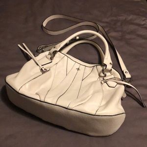 ORYANY WHITE SOFT LEATHER AND CHROME HARDWARE!